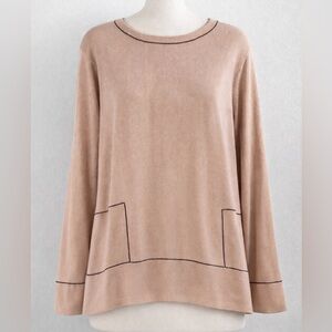 Calvin Klein Women’s Sweater L Pink Long Sleeve Pullover Top Lightweight Knit